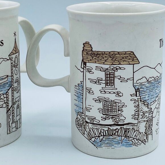 Vintage Pair of Lake District England English Lakes Tea Coffee Mugs by Dunoon - Picture 3 of 6